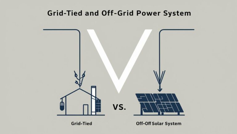 Grid-Tied vs Off-Grid Solar with the _v_ sign